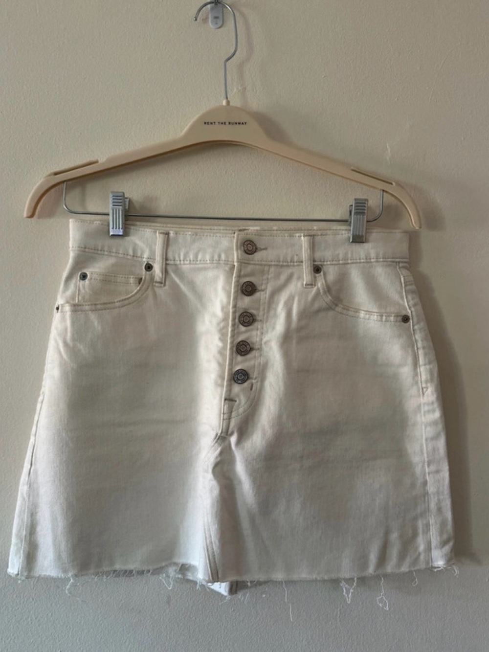 GAP Cream Button-Front Denim Shorts